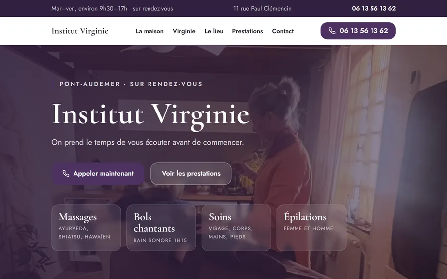 Aperçu du site de l'Institut Virginie à Pont-Audemer